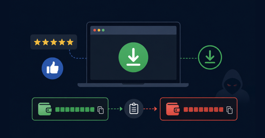 Sophisticated Crypto Clipper Campaign Exploits Fake Reviews and AI for Deception